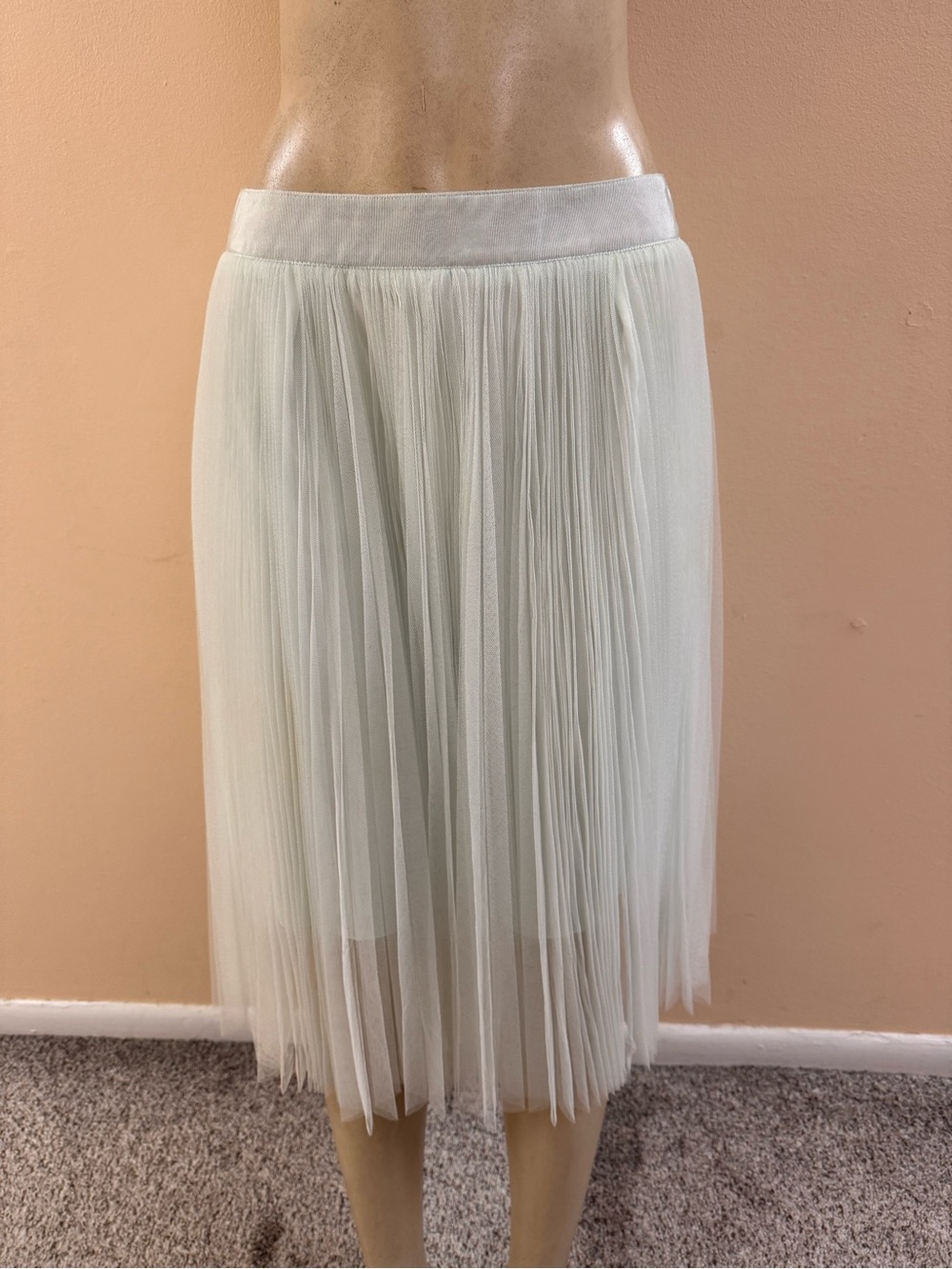 Ted Baker London Tulle Pleated Filita Skirt Sz 3 Mint Green EUC